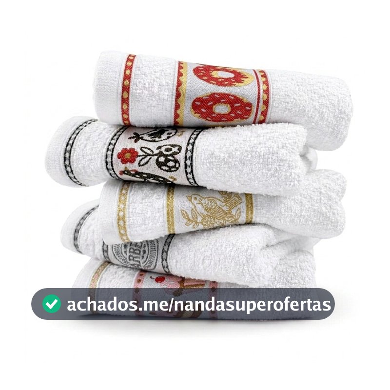 Jogo De Pano De Prato Premium 10 Unidades  Pano de Prato Atoalhado 100% Algodão