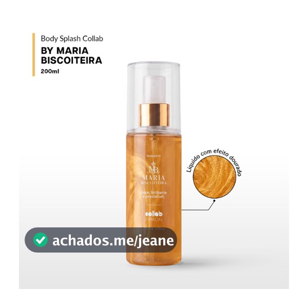 BODY SPLASH MARIA BISCOITEIRA 200ML PERFUME FLORAL COM BAUNILHA