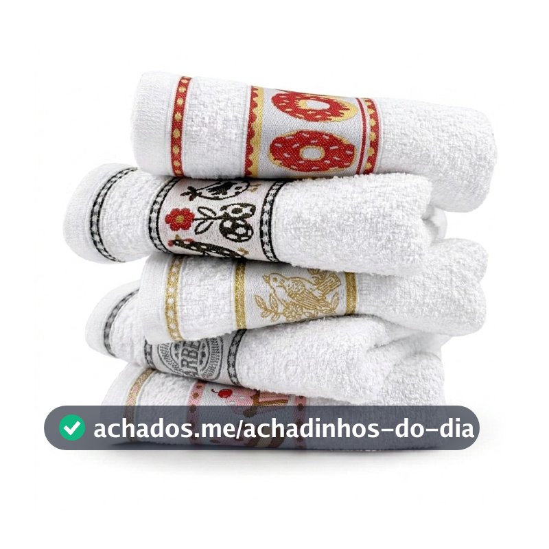 Jogo De Pano De Prato Premium 10 Unidades  Pano de Prato Atoalhado 100% Algodão