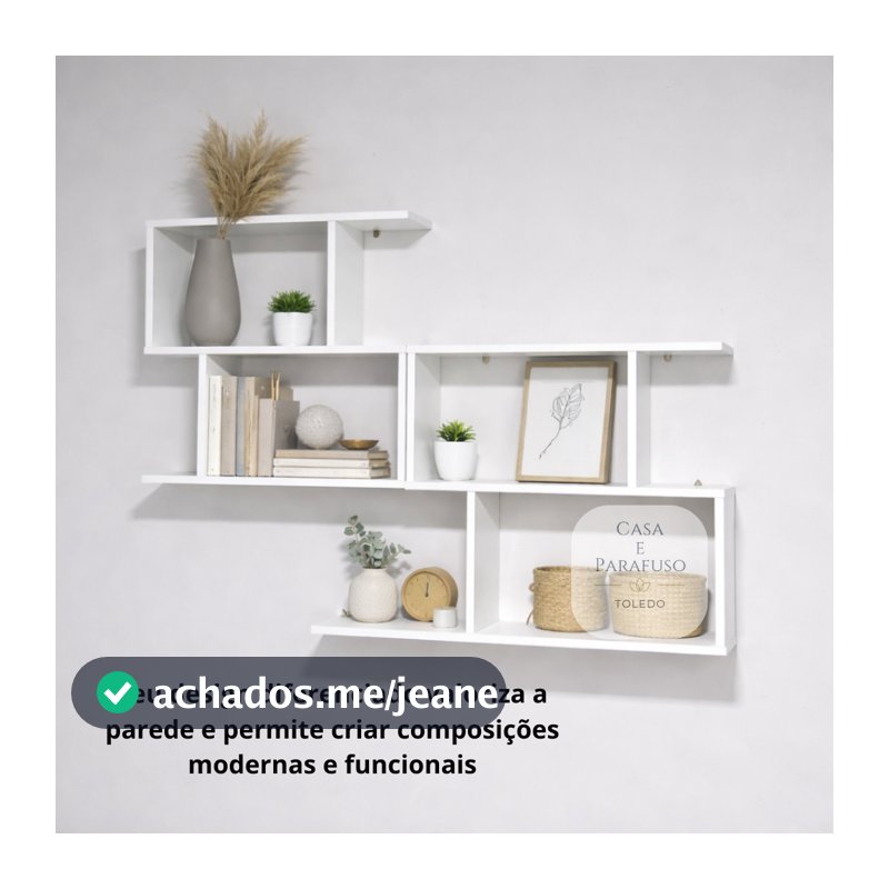 Kit 2 Nichos 60cm Prateleira Decorativa Parede Quarto Sala Escritorio 11