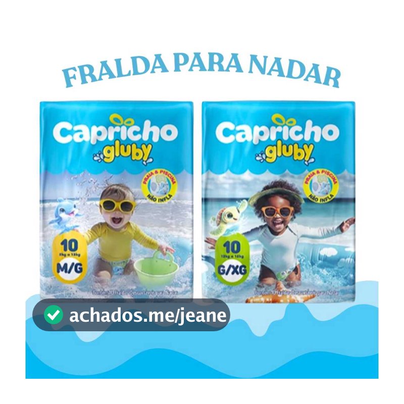 Fralda para Nadar Capricho Gluby Praia Piscina