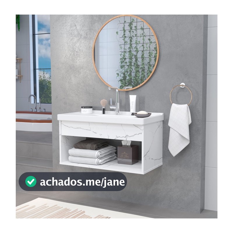 Gabinete Banheiro Armario Cuba Pia 100% Mdf - Zoff 60 cm