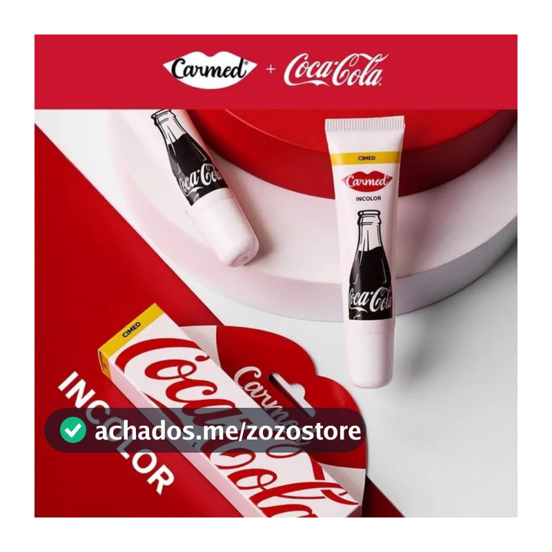 Hidratante Labial Carmed Coca-Cola Incolor 10g Protetor Labial Batom Refrescante Lip Balm