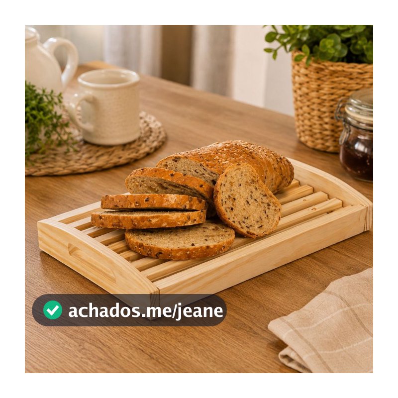 Tábua Migalheira Madeira Bandeja para Pão Café da Manhã Tábua de Corte Cozinha Mesa Servir
