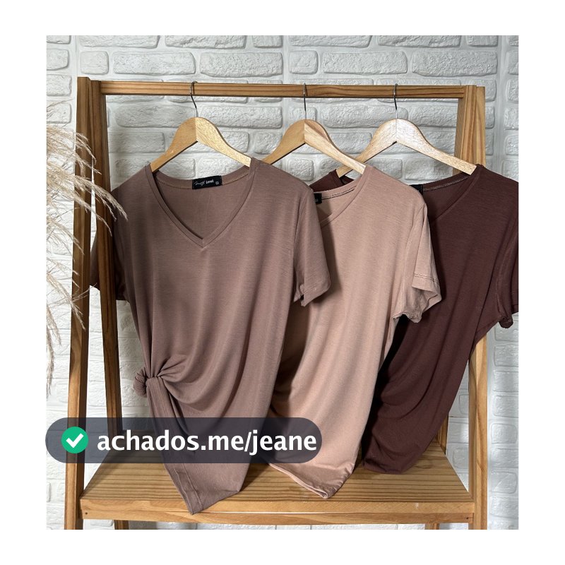 T-shirt Camiseta Feminina 100% Viscolaycra Blusinha Fashion Gola V Estilosa Plus Size