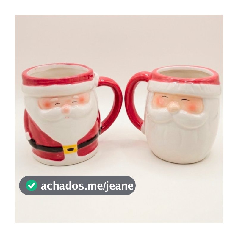 Caneca 3D de Natal Papai Noel 330ml em Porcelana Decorativa