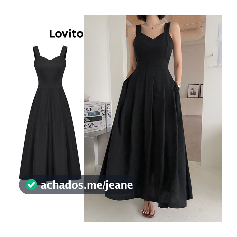 Vestido Nacional Lovito Elegante Baile com Bolsos para Mulheres L74ED305