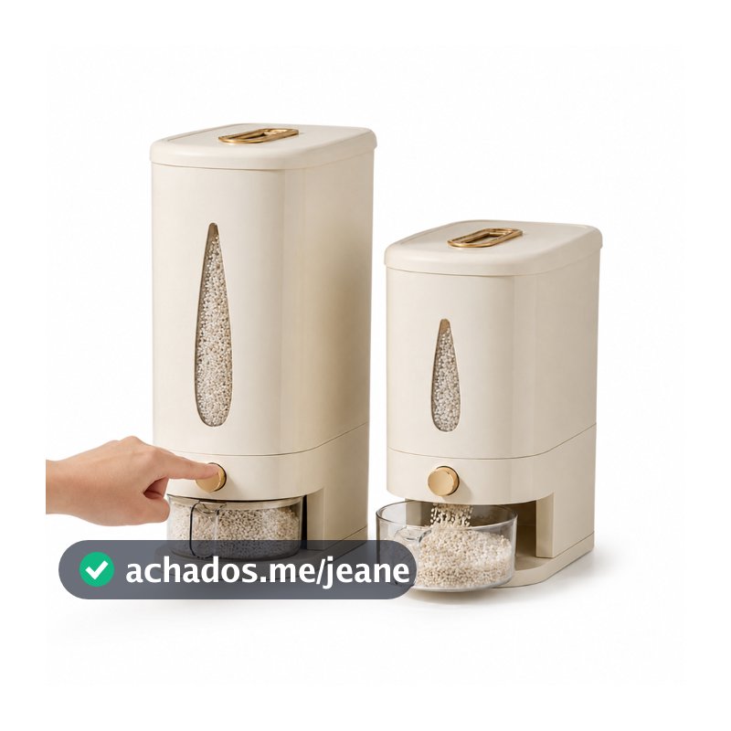 Pote Dispenser Dosador 5kg ou 10kg Armazenamento de Ração Grãos Cereais e Alimentos Secos