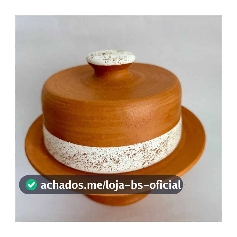 BOLEIRA / QUEIJEIRA EM CERÂMICA ARTESANAL