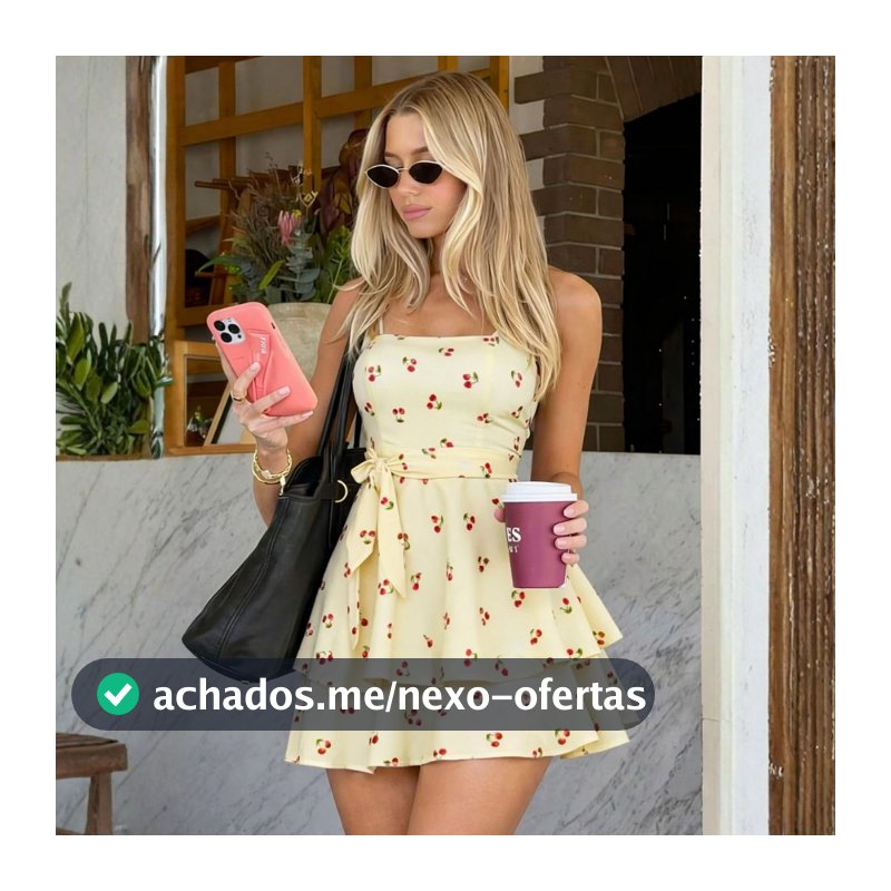 Vestido Macaquinho Cereja Feminino Curto Com Cinto e Babado Alcinha Ajustável Estampado Verão Festa P ao GG