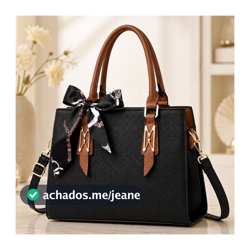 bolsa de mão elegante couro sintético laço de seda alça transversal removivel sofisticada para trabalho e eventos