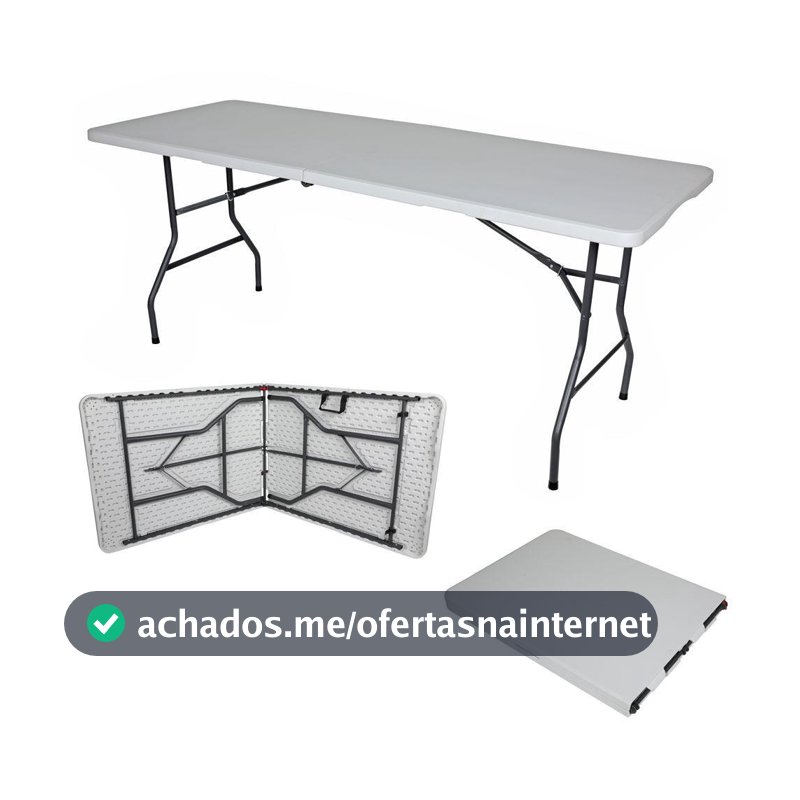 Mesa Dobrável Gallant Vira Maleta Portátil 1,80m com Alça (GMD22A01A-BR)