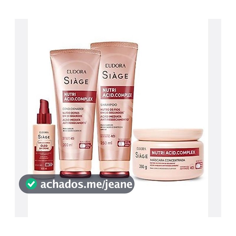 LANÇAMENTO!!! EUDORA SIÀGE NUTRIÇÃO COM BLEND DE ÁCIDOS E ÓLEOS COMPLEX