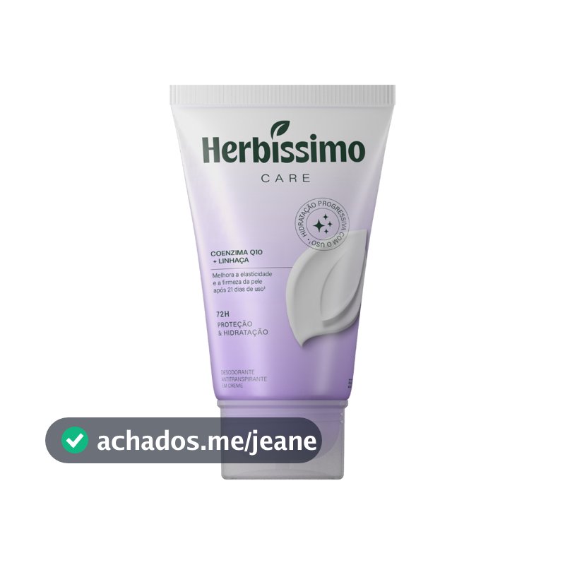 Creme Desodorante Antitranspirante Herbíssimo Bisnaga Care Linhaça E Coenzima Q10 55g