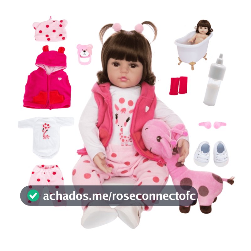 Bebê Reborn Girafinha Realista Silicone Menina Boneca Pode dar Banho