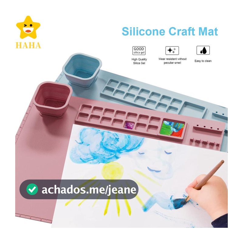 Tapete Artesanal De Silicone , Folha De Pintura Com Suporte De Ferramenta De Copo De Paleta Grande Multifuncional Shopbc