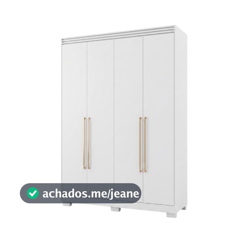 Guarda Roupas Solteiro 4 Portas Frisado 3 Gavetas 100% MDF July