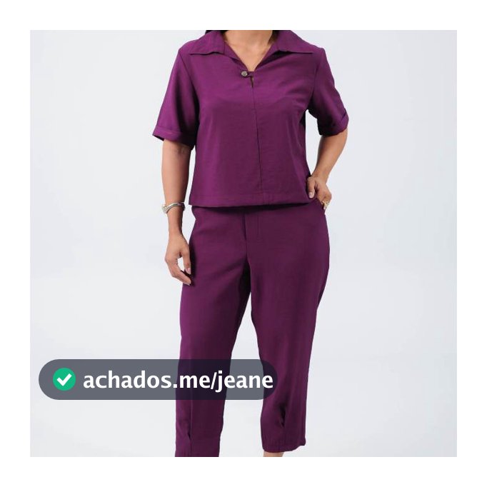 Conjunto Feminino Blusa Gola Camisa E Calça Cenoura - Núbia