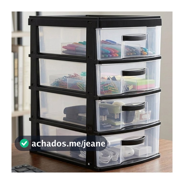 Gaveteiro Organizador de Mesa 2 3 4 Gavetas Armário Multiuso em Plástico Reforçado