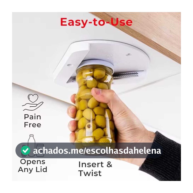 Abridor De Latas e Garrafas Segura e Leve Com Ventosa Para Armário, Abridor Inferior, Simples E Portátil