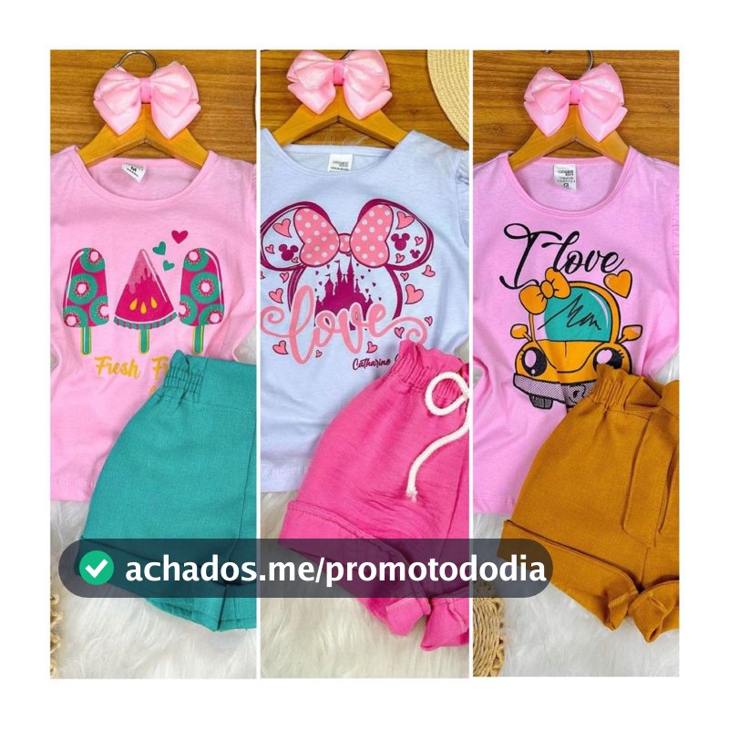 Kit 06 Peças Roupa Infantil Menina Conjunto Verão Feminino lançamento