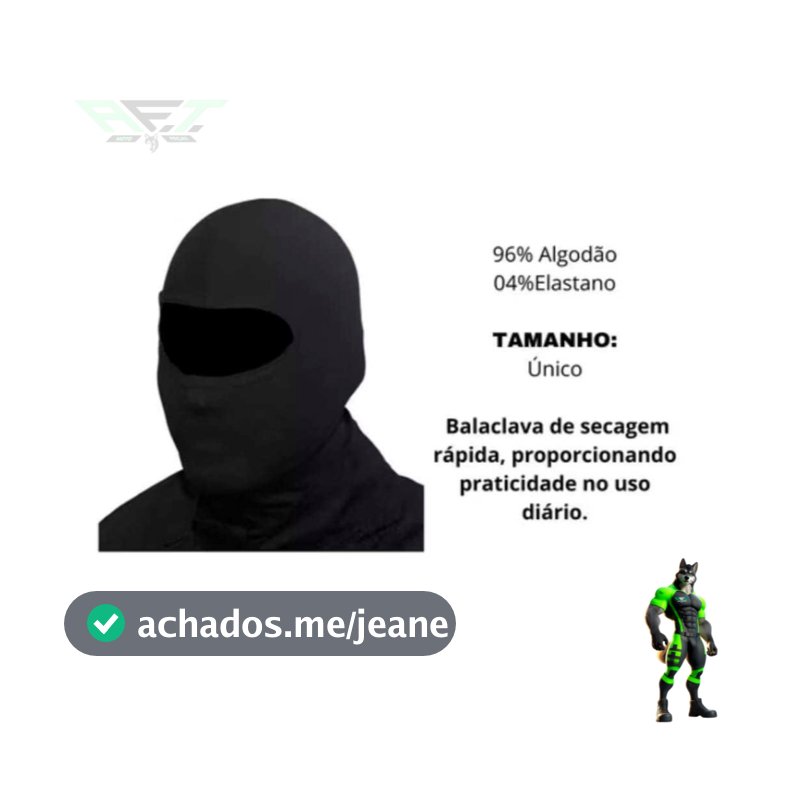 Touca Bandana Ninja Balaclava Proteção Térmica Cor Preto