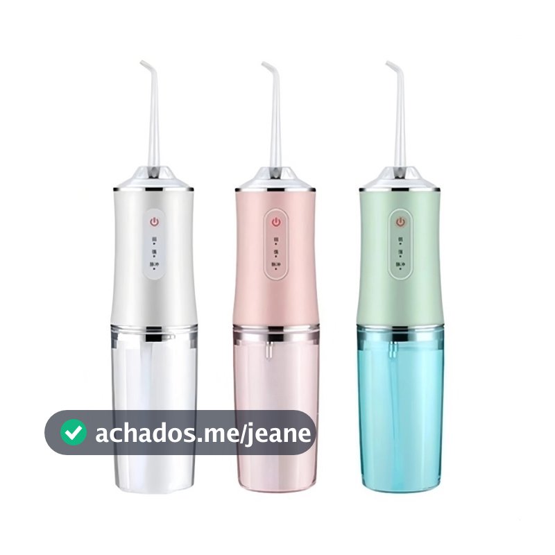 Higiene Oral Completa com Irrigador Dental – 220ml Portátil Recarregável Jato Bocal F7 para Dentes e Gengiva
