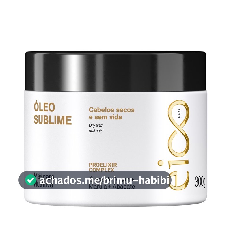 Eico Professional Máscara Nutritiva Tratamento Creme de Hidratação Óleo Sublime 300g Óleos de Argan Marula e Abacate