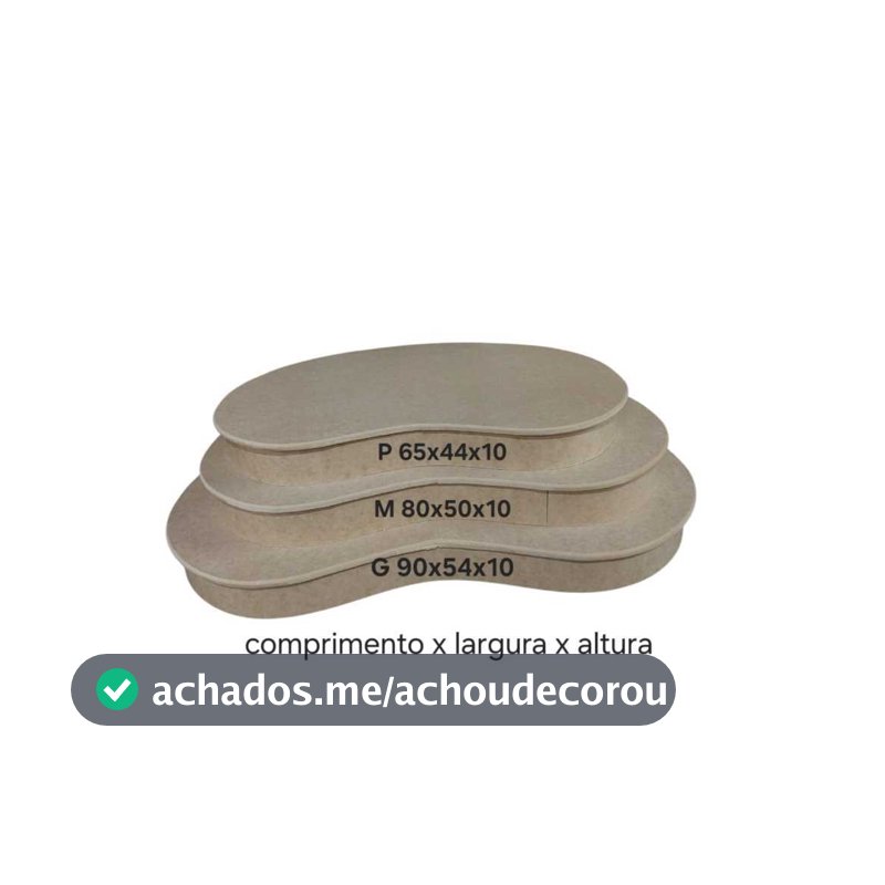 Trio de tampo babado orgânico mdf para cilindros