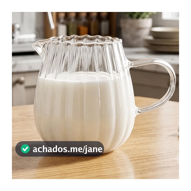 Jarra Leiteira De Vidro Borossilicato Lótus 300ml Hauskraft Para Café e Mesa Posta