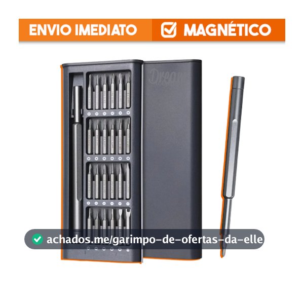 Jogo Kit Chaves Precisão 24 Peças Magnéticas para Celular Notebook Computador e Eletrônicos
