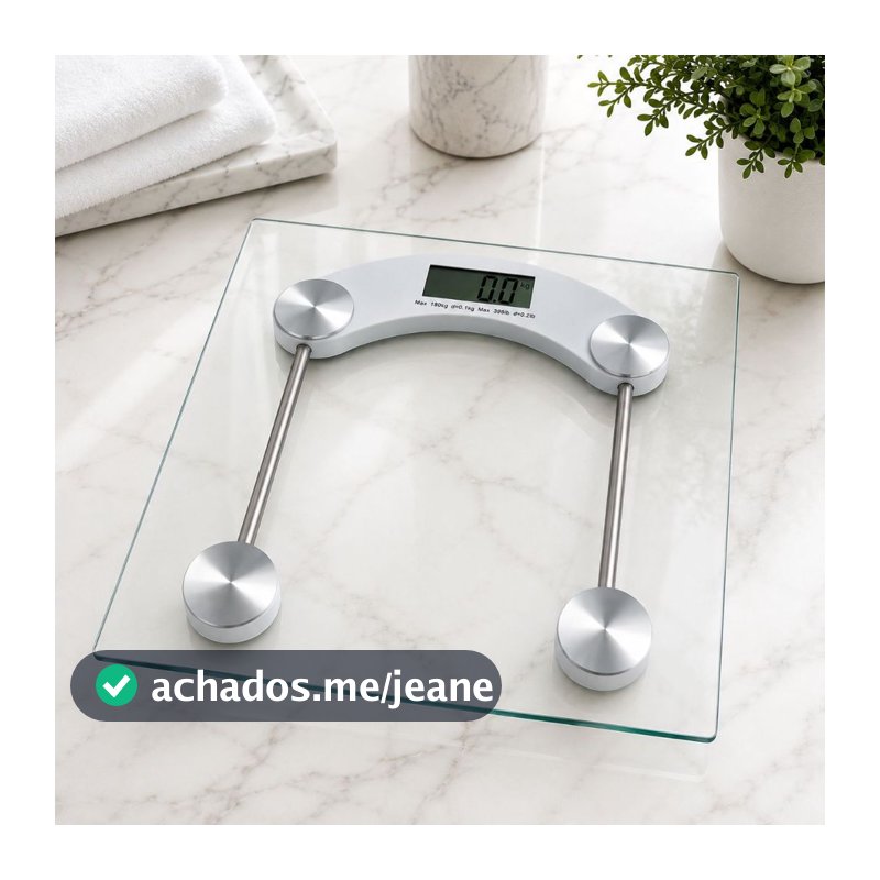Balança Corporal Transparente Quadrada Digital Até 180kg Com Vidro Temperado Premium + Pilhas Inclusas
