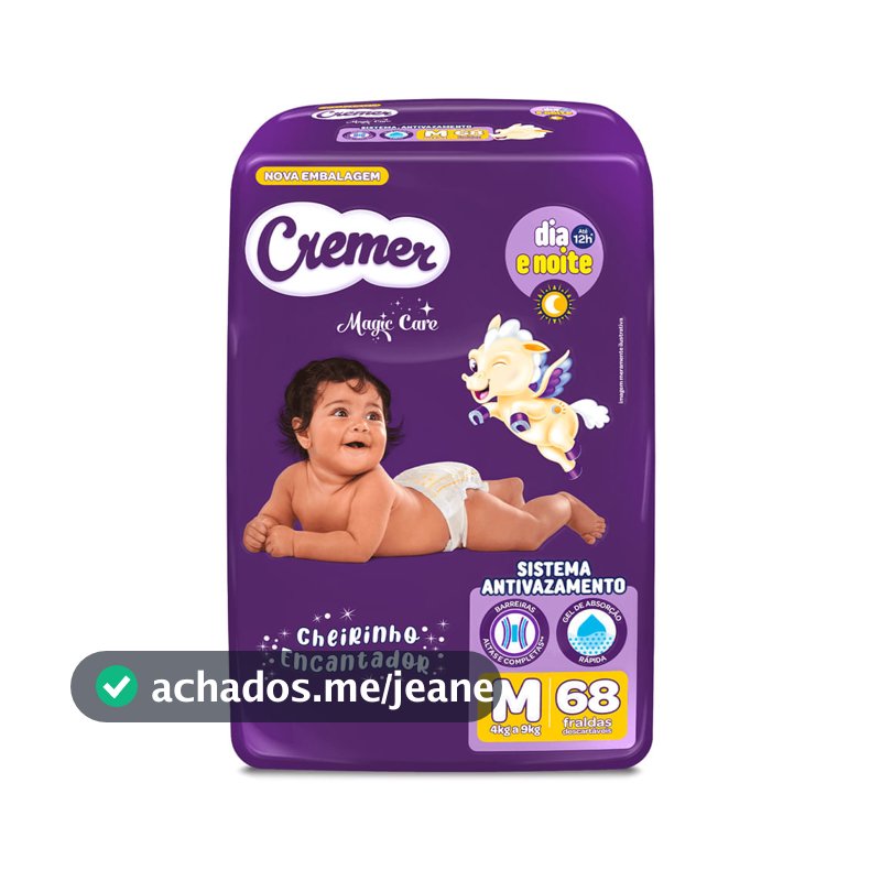 Fralda Descartável Cremer Magic Care Hiper M 68 Tiras