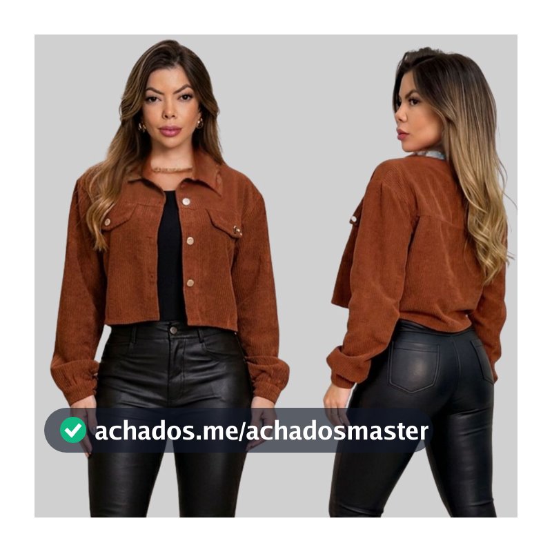 Jaqueta  Cotelê Elegante Femenino Moda tendencia 2026 Casual chic Inverno  P ao GG