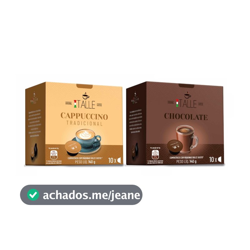 Cápsulas Dolce Gusto Cappuccino Chocolate Café Italle 20 Und