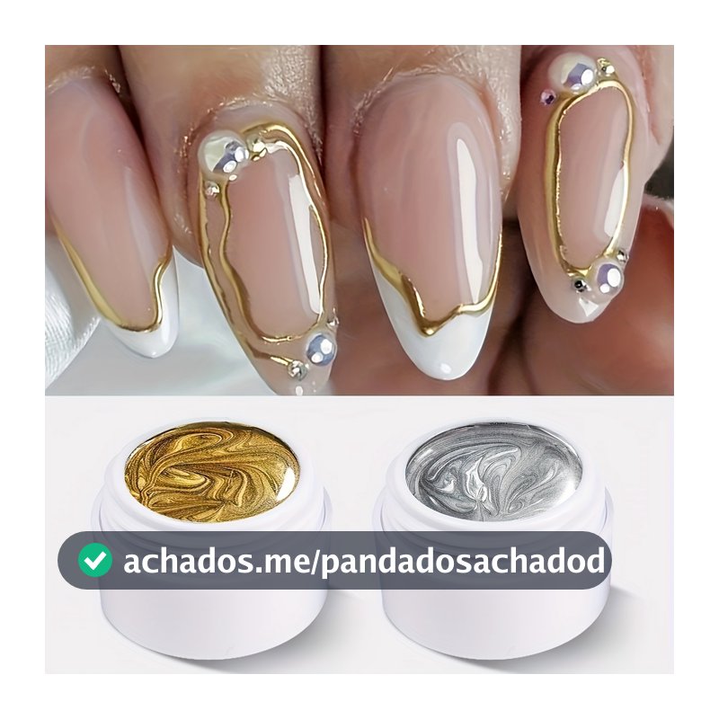 XEIJAYI 2 Peças De Esmalte Em Gel Metálico Pintado Para Unhas , Arte Criativo , Elástico , Pintura Com Cola Pintada , De