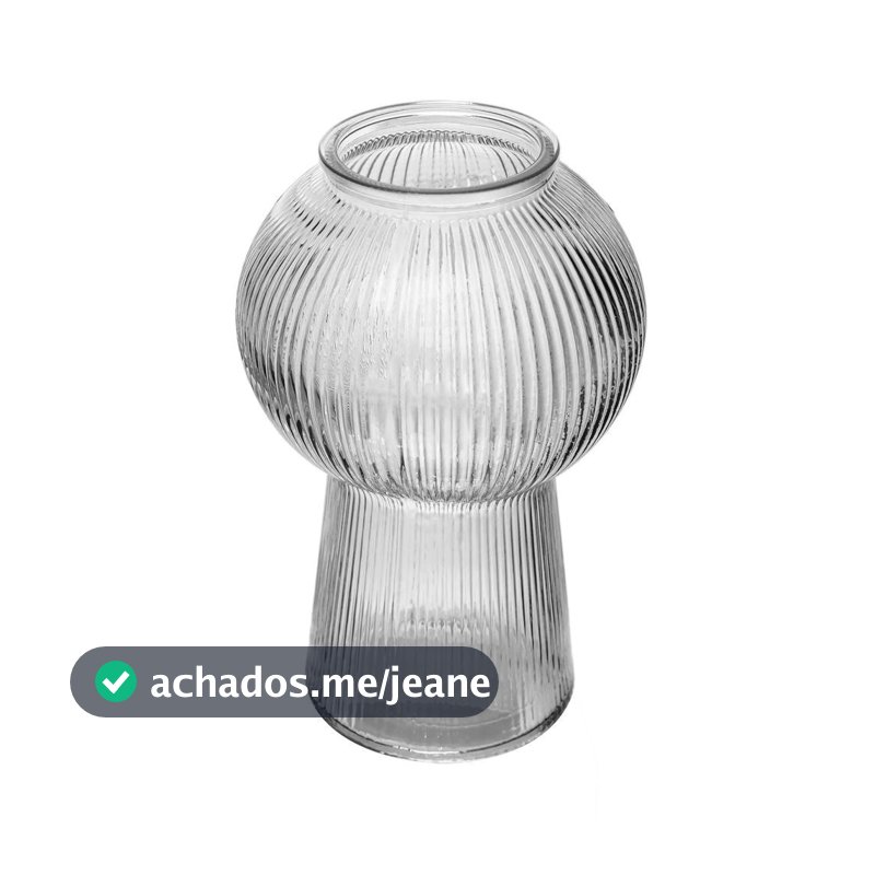 Vaso de Vidro Lines 17cm Wolff para Flores Arranjos Decoração Mesa Aparador Sala Quarto Centro de Mesa Elegante Moderno