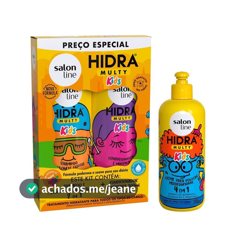 Hidra Multy Kids Shampoo + Condicionador + Creme - Salon Line