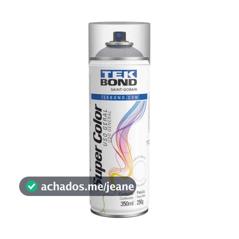 Verniz Spray Brilhante Tekbond 350ml Uso Geral Super Color Proteção Madeira Metal Incolor