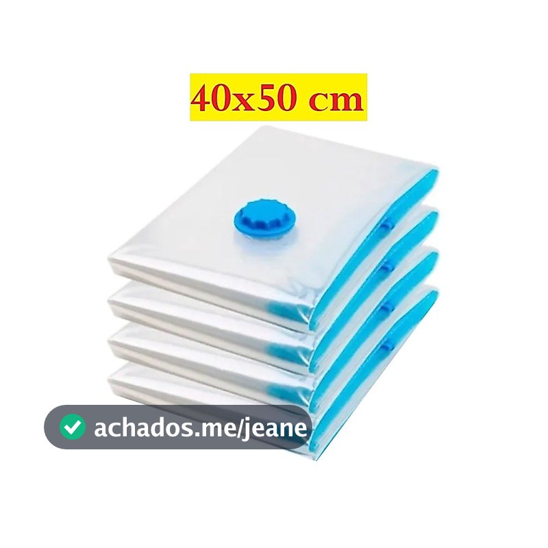 Saco Para Embalar Á Vácuo Fácil De Usar  40x50cm Para Organização E Proteção Das Roupas Prático E Útil