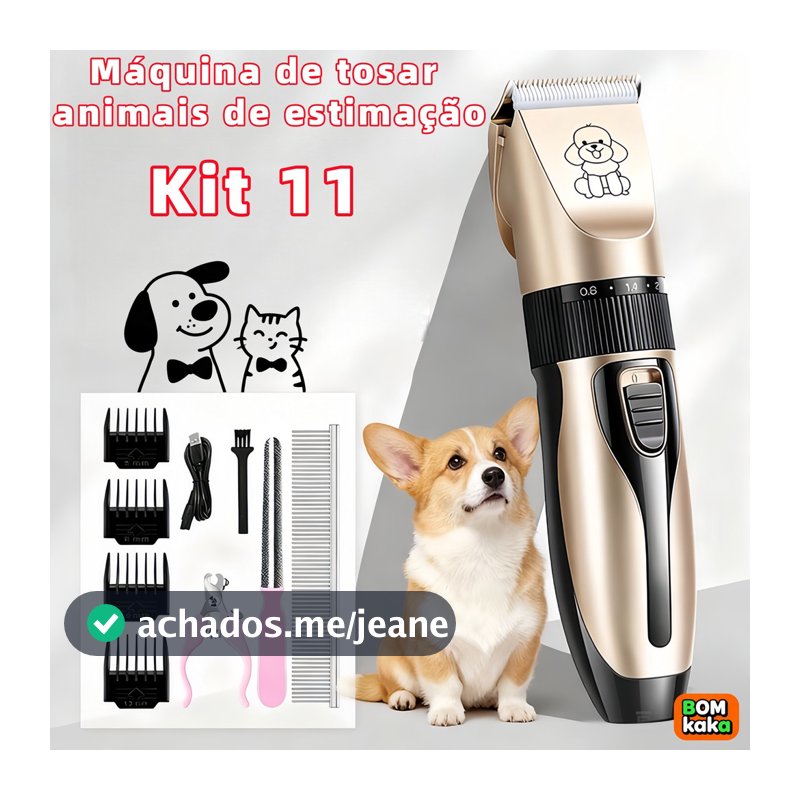 Kit 11 Máquina De Tosa Para Pet Profissional Corte Cabelo Animais Cortador Elétrico Envio rápido