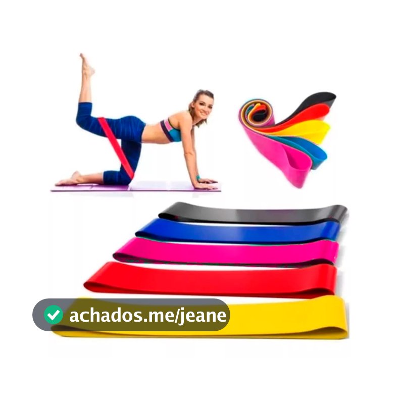 KIT 5 FAIXA ELÁSTICA SUPER MINI BAND PARA TREINO EXERCÍCIOS FUNCIONAL AEROBICO