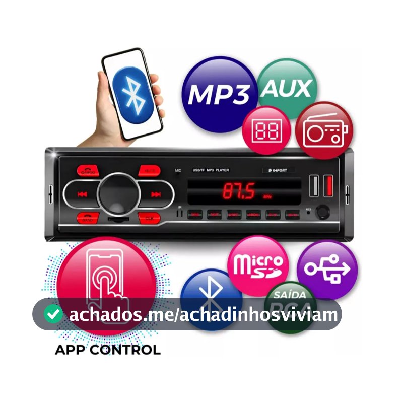 Aparelho De Som Carro Radio Automotivo Bluetooth Pendrive Sd Rádio