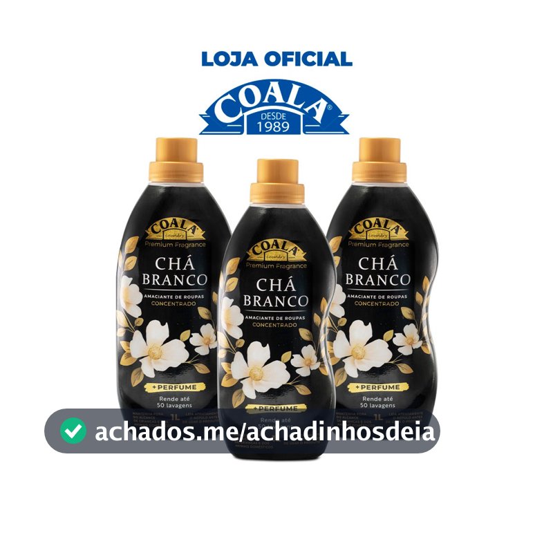 Kit Coala Laundry 3 Amaciantes - Chá Branco 1L