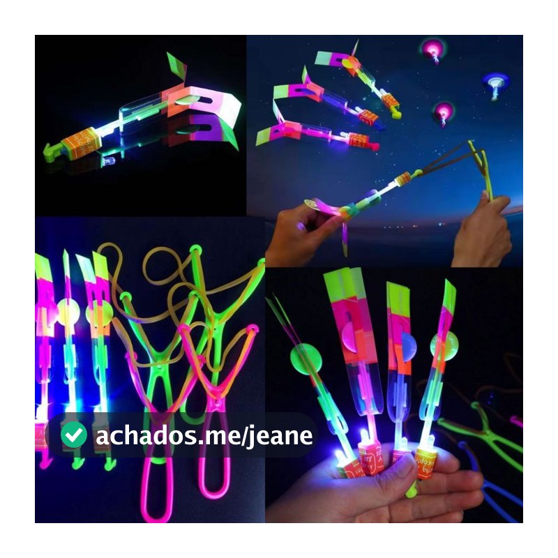 Kit5/10/15/20/25/30Brinquedo Avatar Voador Rotativo Foguete Lançador Estilingue Brilha Luz De Led Helicoptero