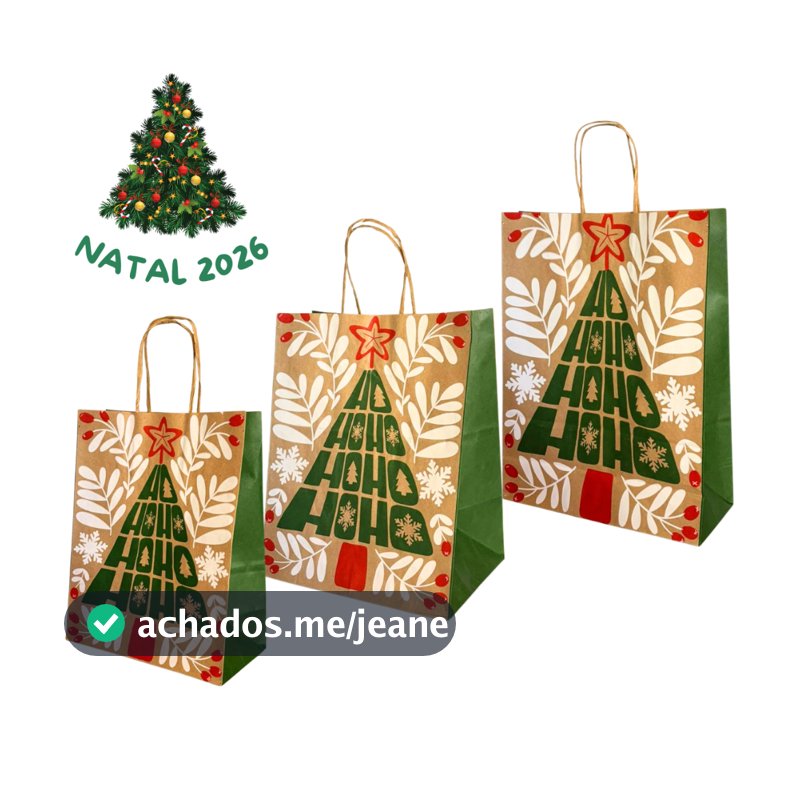 Kit 10 Sacola HoHoHo Presente De Natal 2026 Vários Tamanho