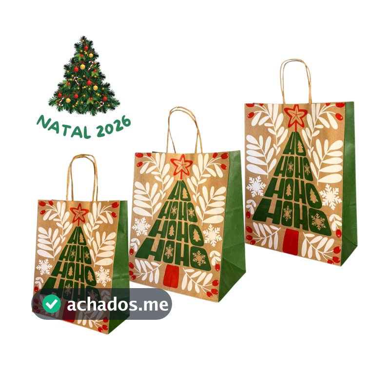 Kit 10 Sacola HoHoHo Presente De Natal 2026 Vários Tamanho