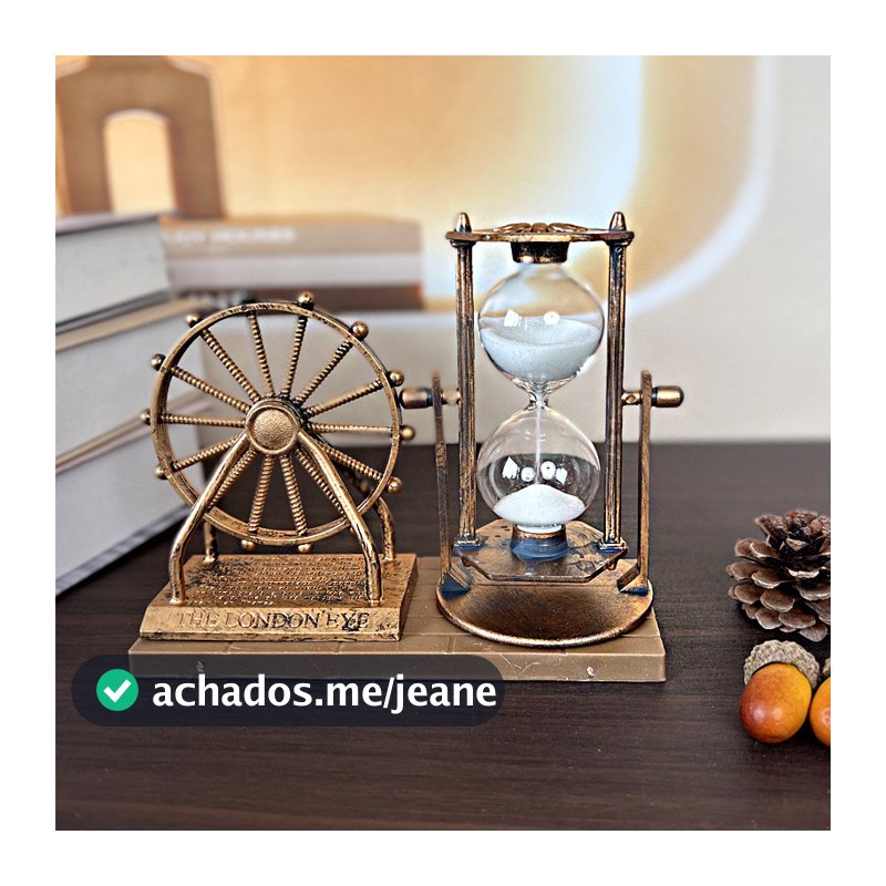 Retro roda gigante ampulheta ornamentos farol vela torre de ferro criativo Glitter ampulheta decoração de mesa de escrit