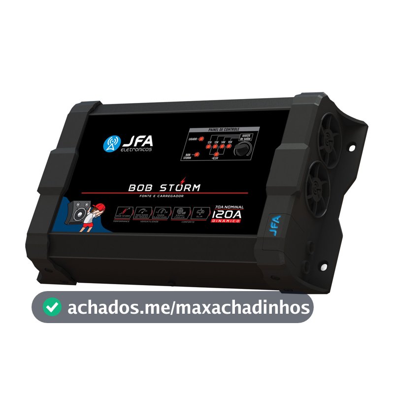 Fonte JFA Bob Storm 120A Bivolt Carregadora e Bateria Para Caixa Bob Ativa Trio Home Som Casa