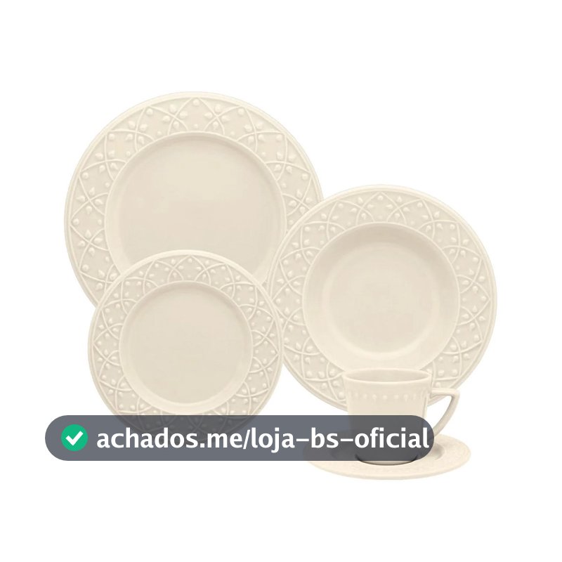 Aparelho de Jantar/Chá Oxford Mendi Marfim 20 Peças